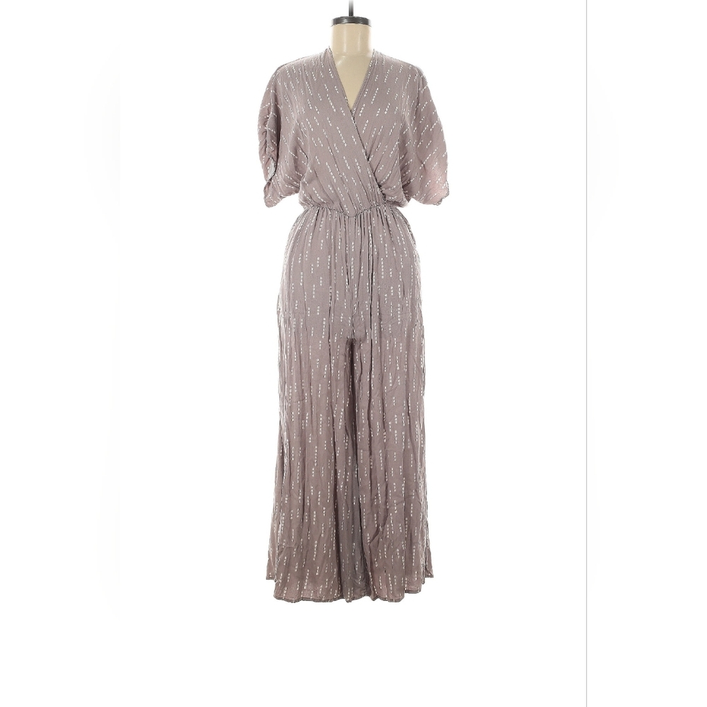 Taupe Jumpsuit with Silver Accents